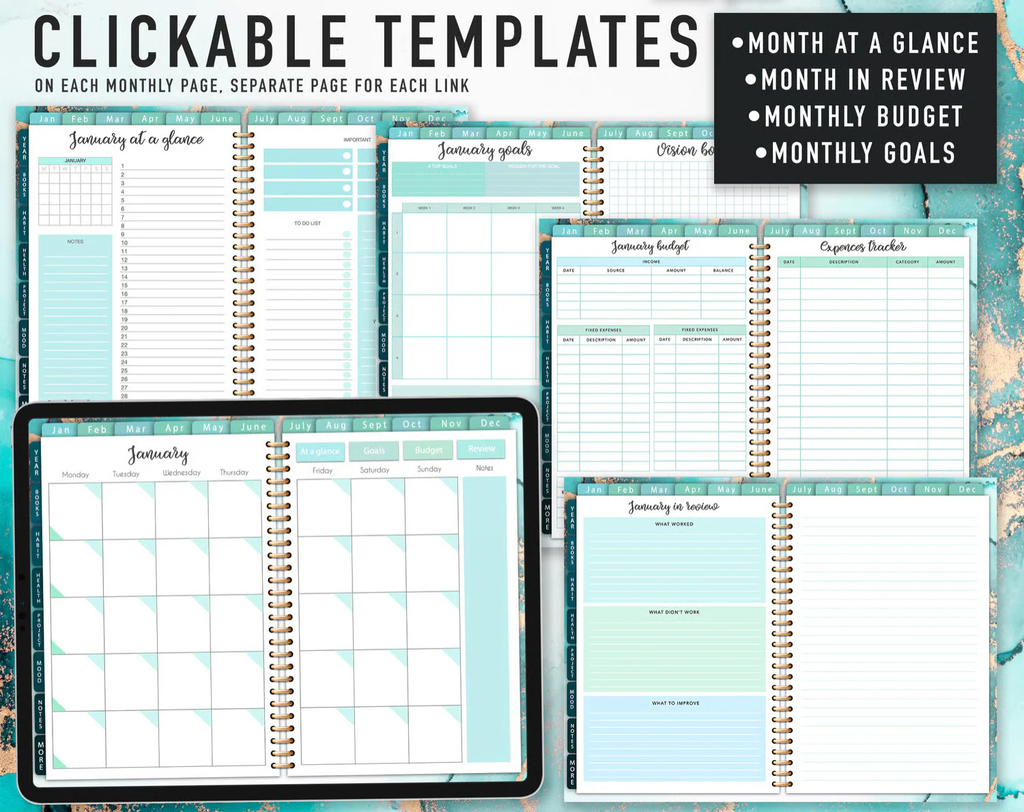 Undated Digital Planner Template