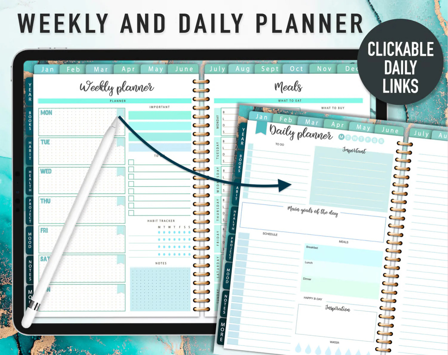 Undated Digital Planner Template