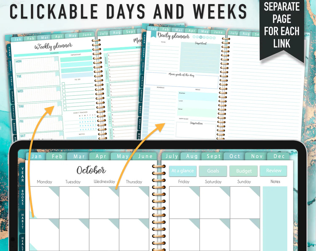 Undated Digital Planner Template